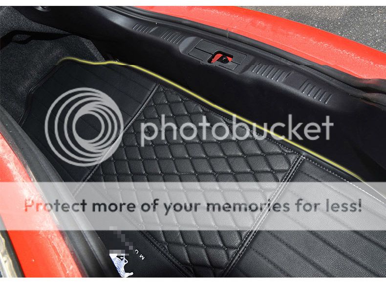 For Audi A5 08-2016 Car Trunk Boot Rear Cargo Protection Carpets Top leather Red