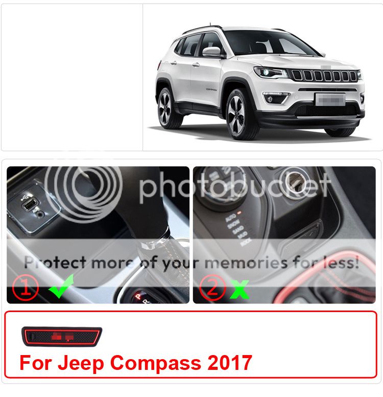 For Jeep Compass 2017 17PCS Non-slip Interior Door Slot Rubber Cup Holder Mat