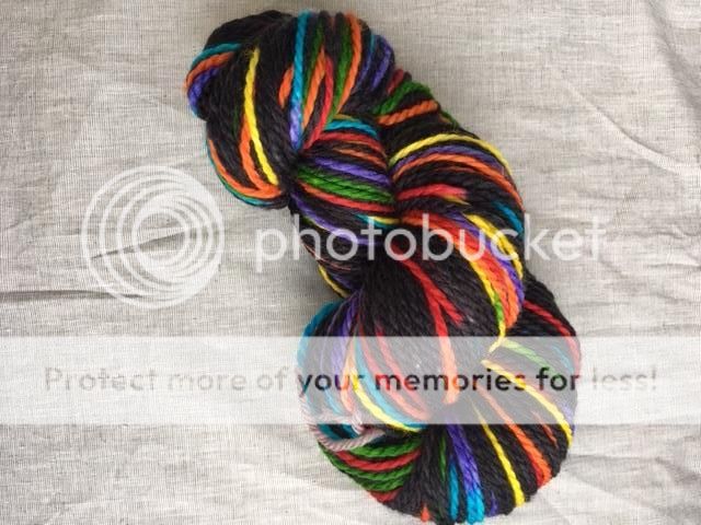 Hand Painted BFL Aran *Midnight Rainbow* Hand Painted BFL Aran *Midnight Rainbow*
