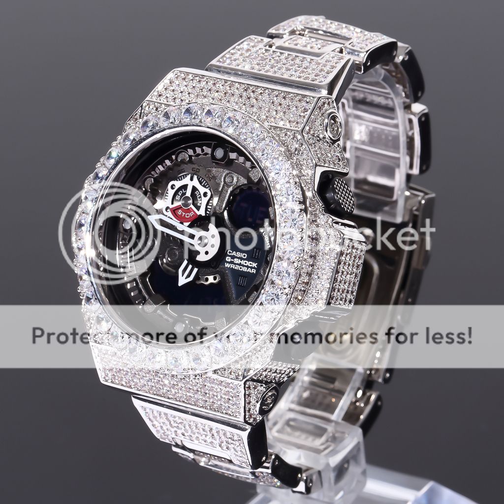 CZダイヤカスタムG-SHOCK GA300 シルバー10ct フルカスタム