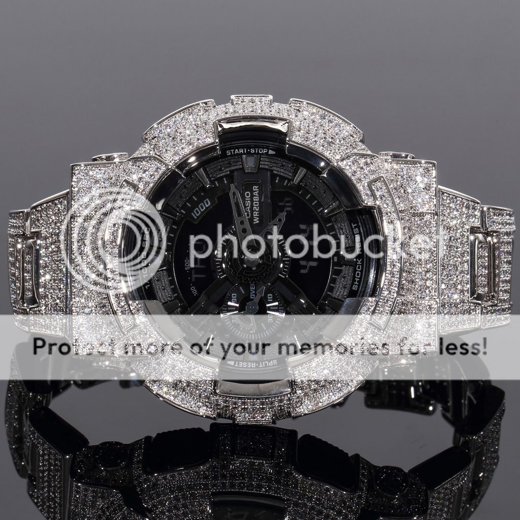 Ga110 カシオーク　czダイヤモンド　カバー ダイヤカスタムGショック GA110 シルバー BLACK DIAL G-SHOCK
